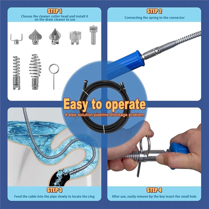 DT17 Plumbing Snake Tool Flexi - Drain Snake Flexible recension och pris